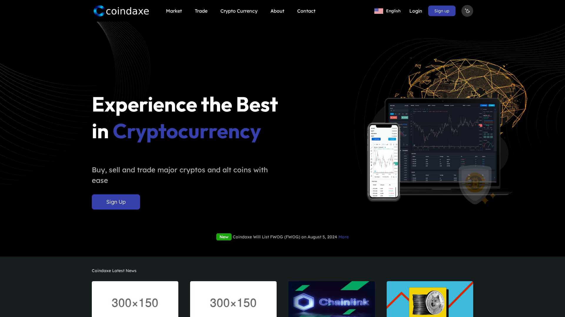 Screenshot of coindaxe.us