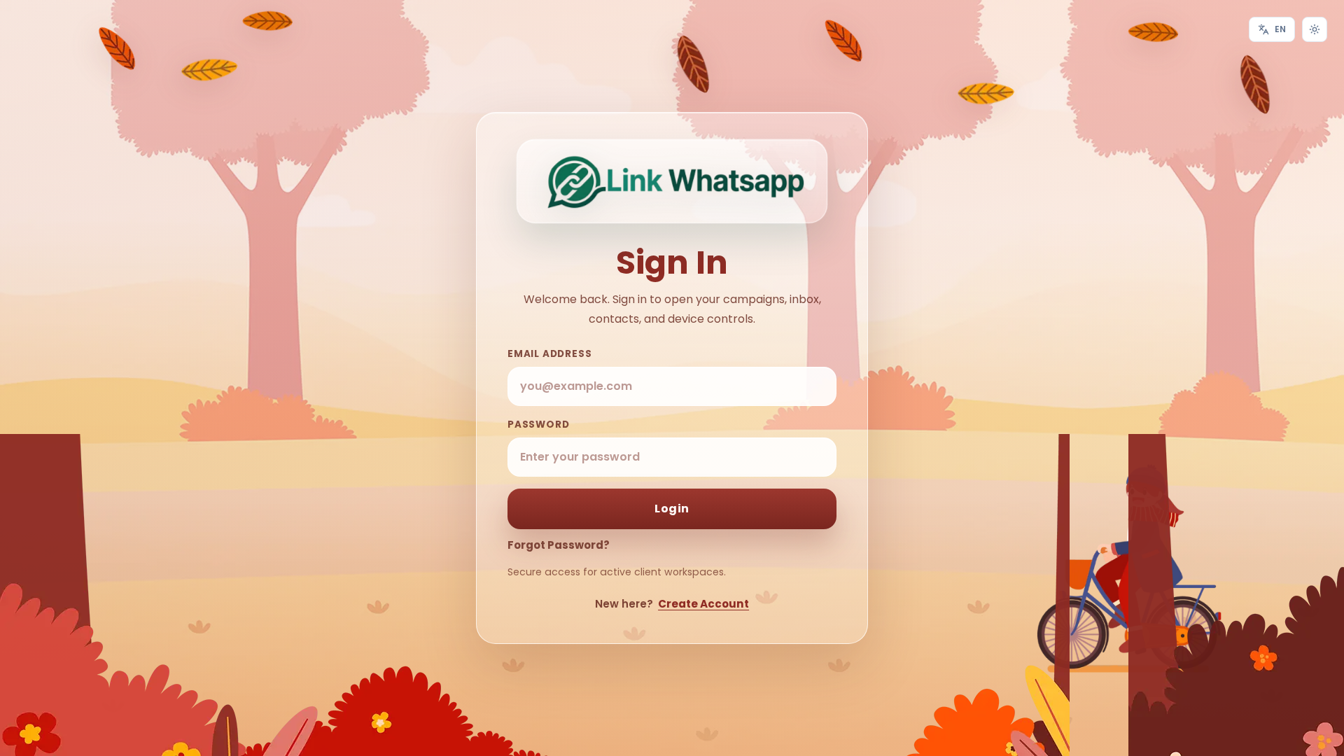 Screenshot of app.linkwhatsapp.online