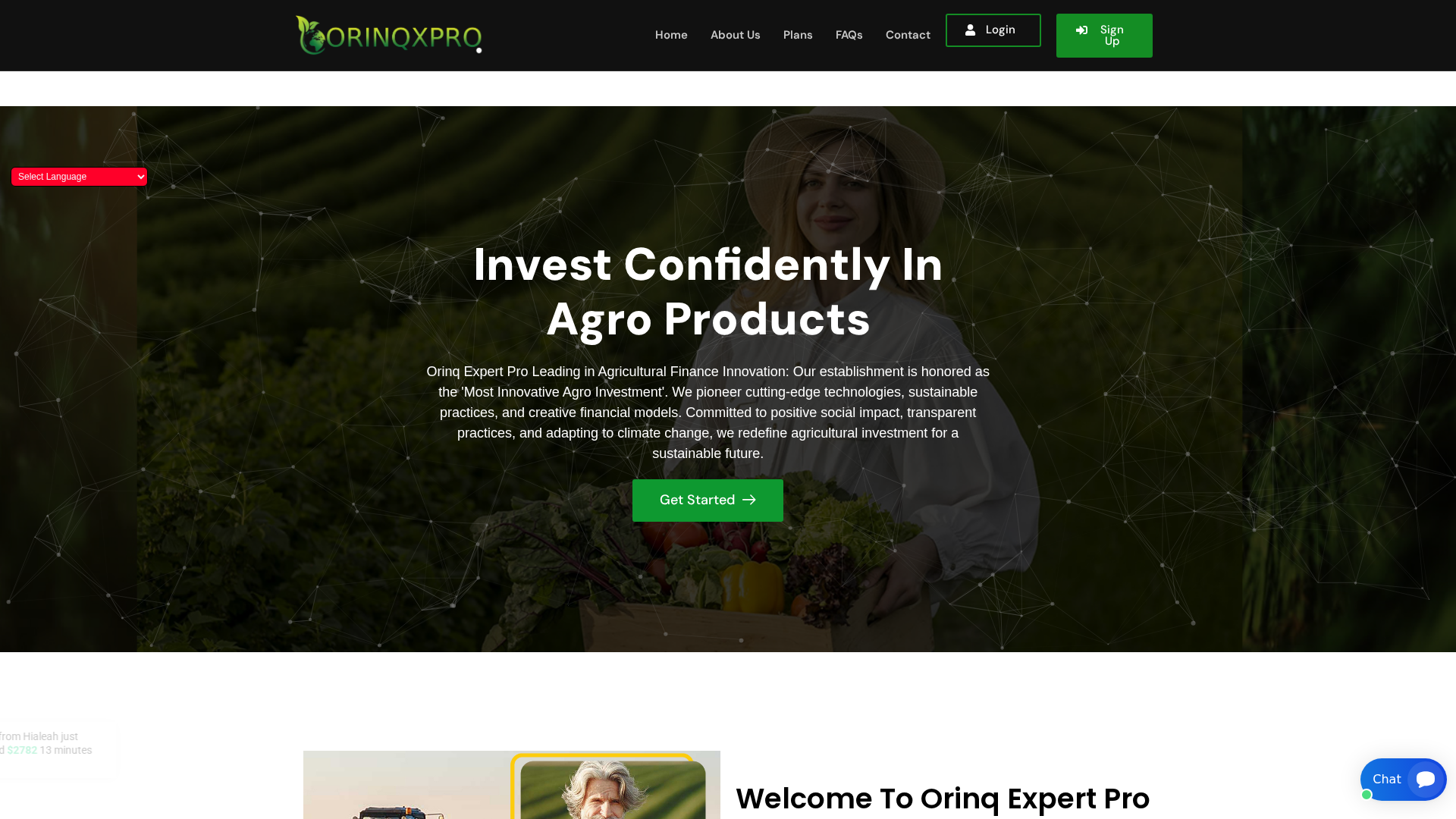 Screenshot of orinqxpro.com