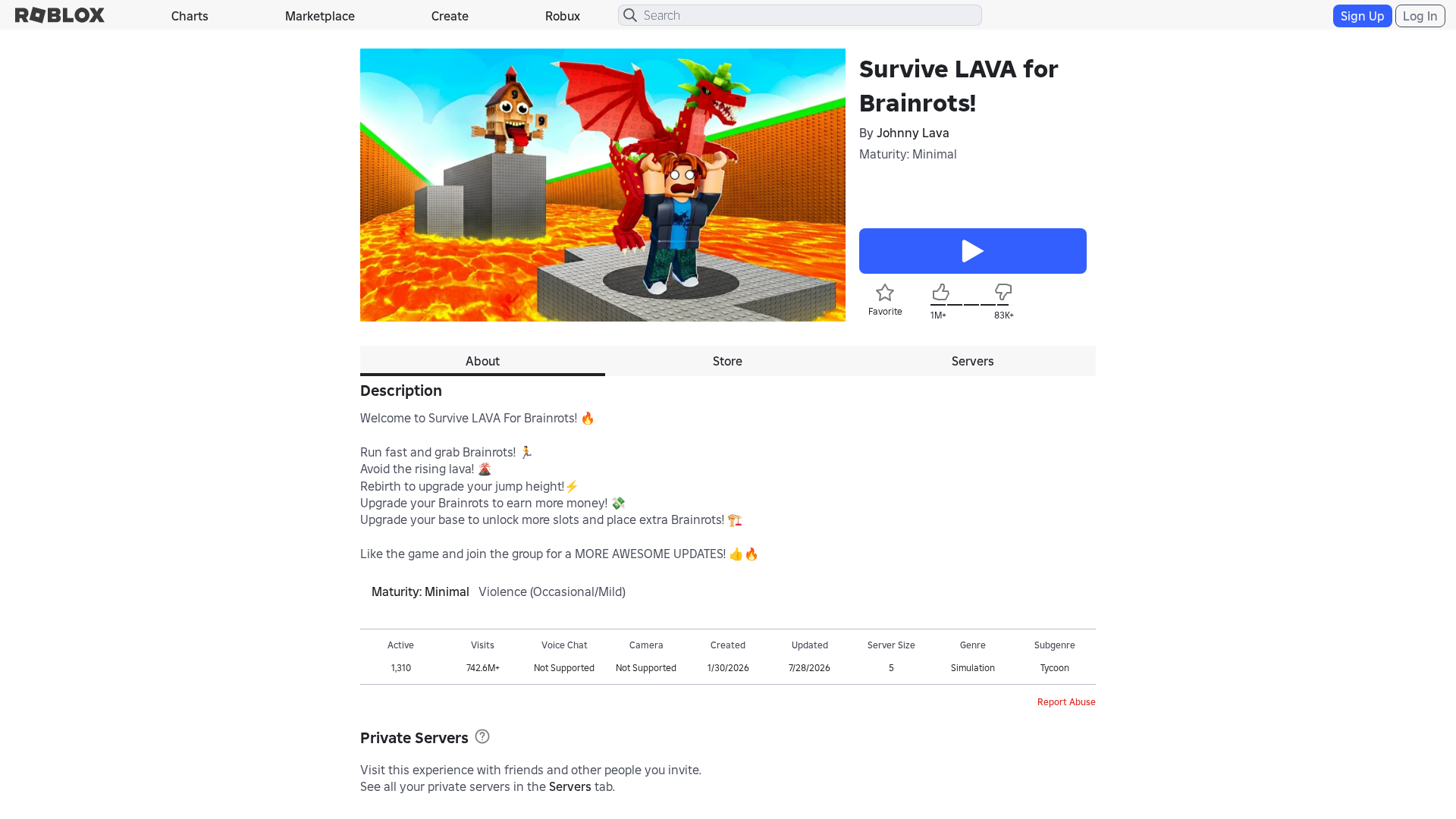 Screenshot of www.roblox.com.bi