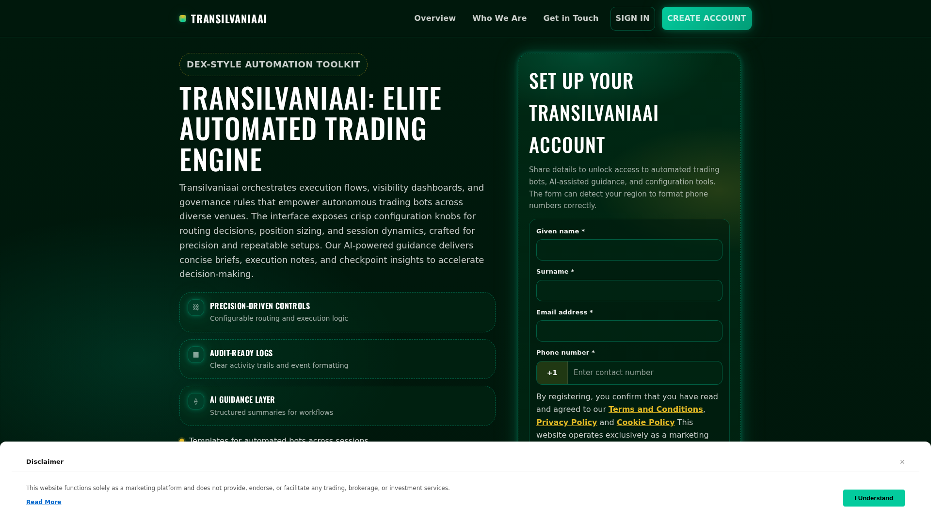 Screenshot of transilvaniaai.click