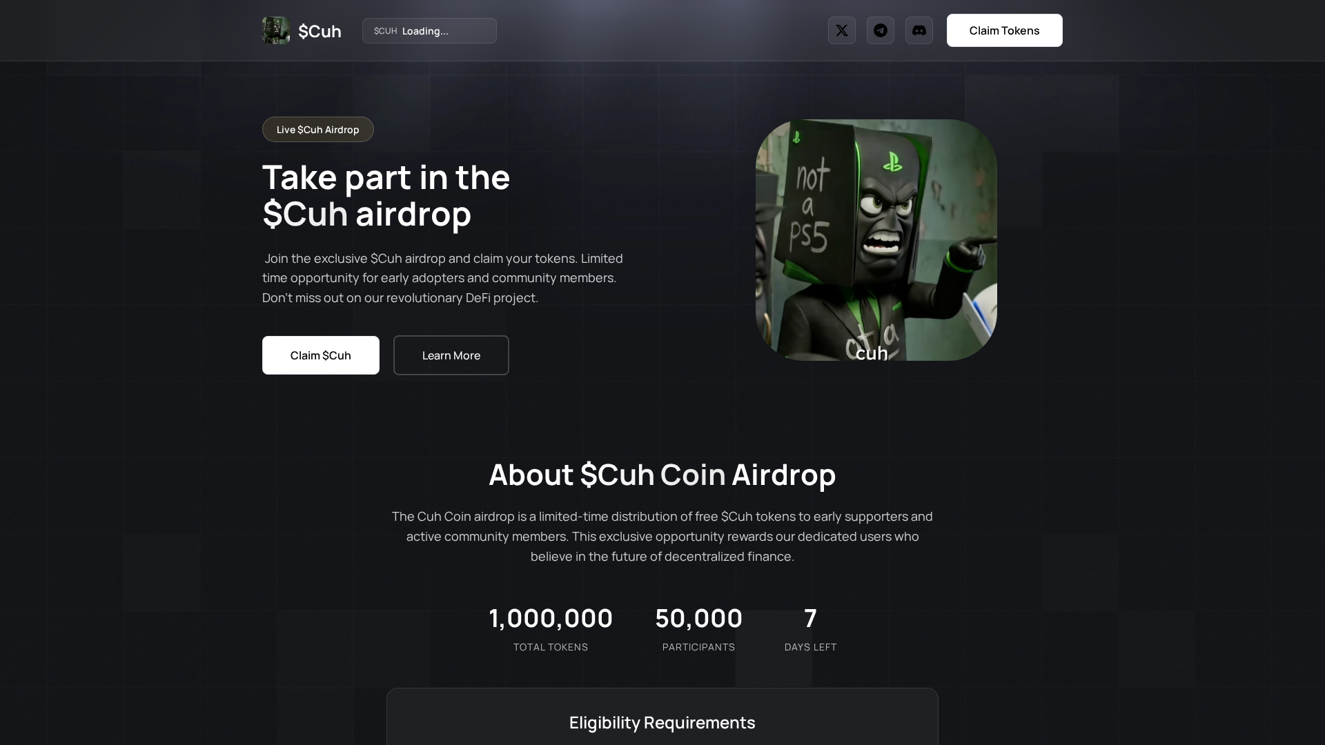 Screenshot of claim-cuhcoin.pages.dev