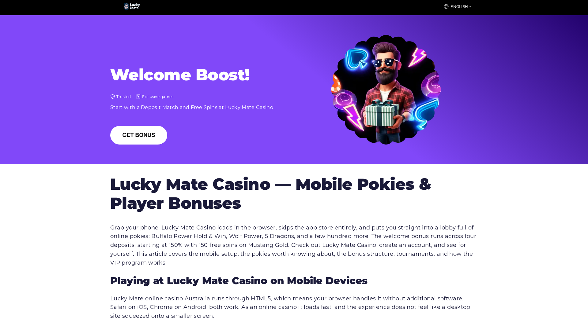 Screenshot of lucky-mate-login.com
