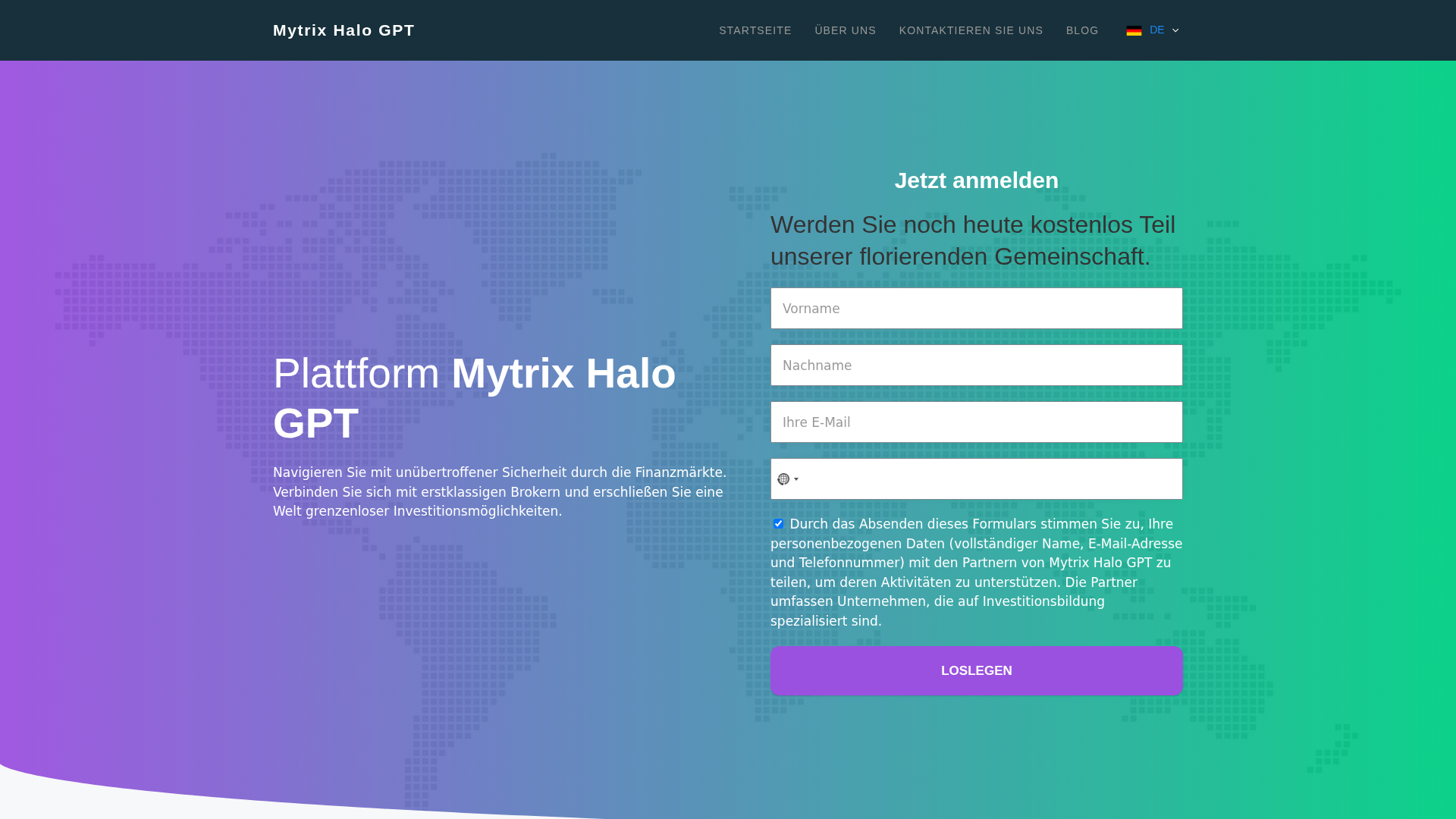 Screenshot of mytrixhalo-gpt.de