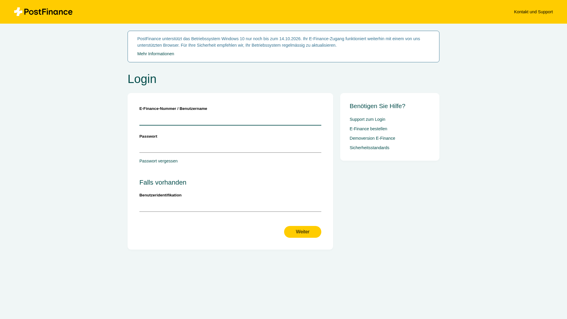 Screenshot of postfinance.ch-notfallhilfe.com