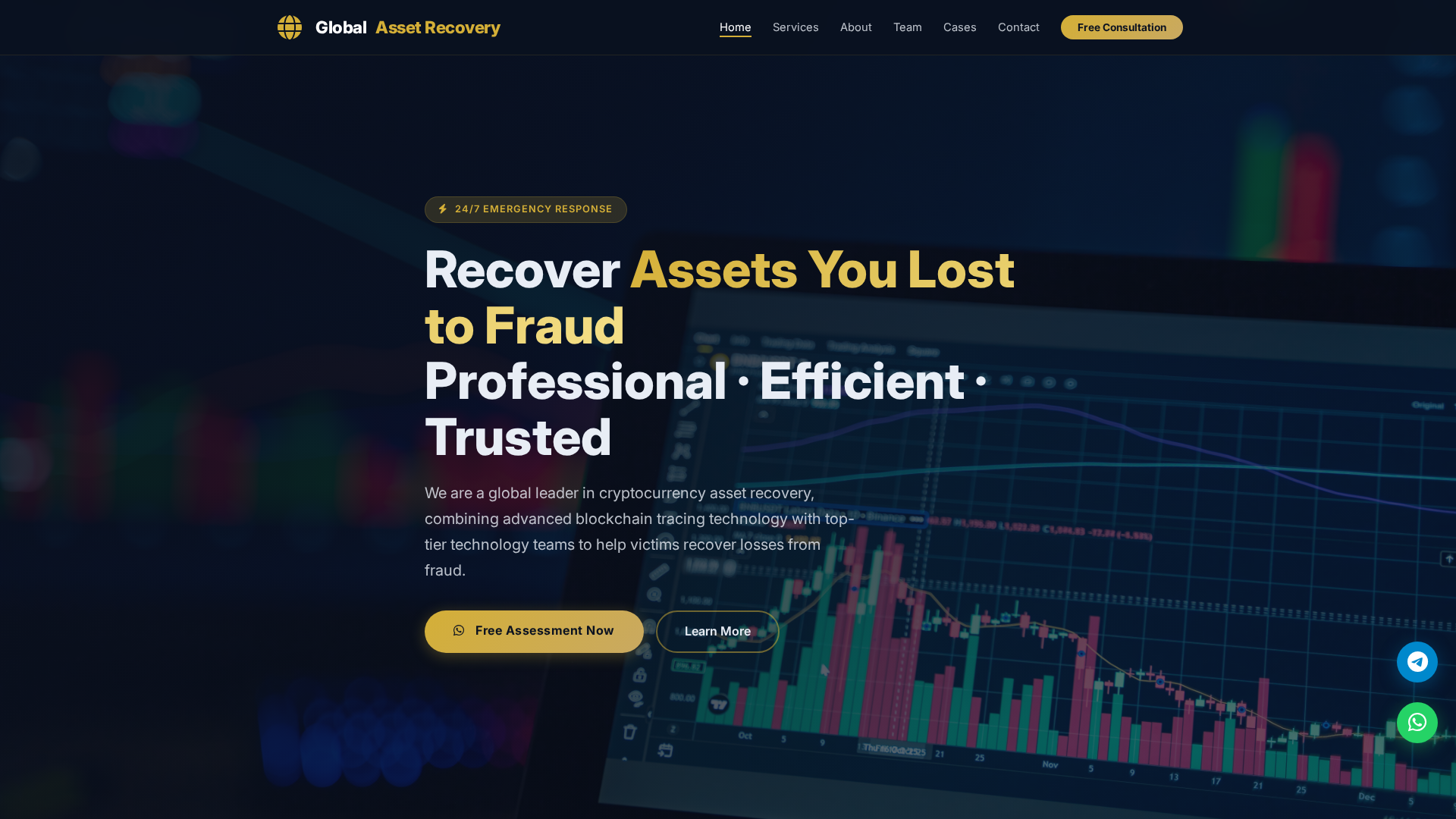 Screenshot of cryptoshieldrecovery.com