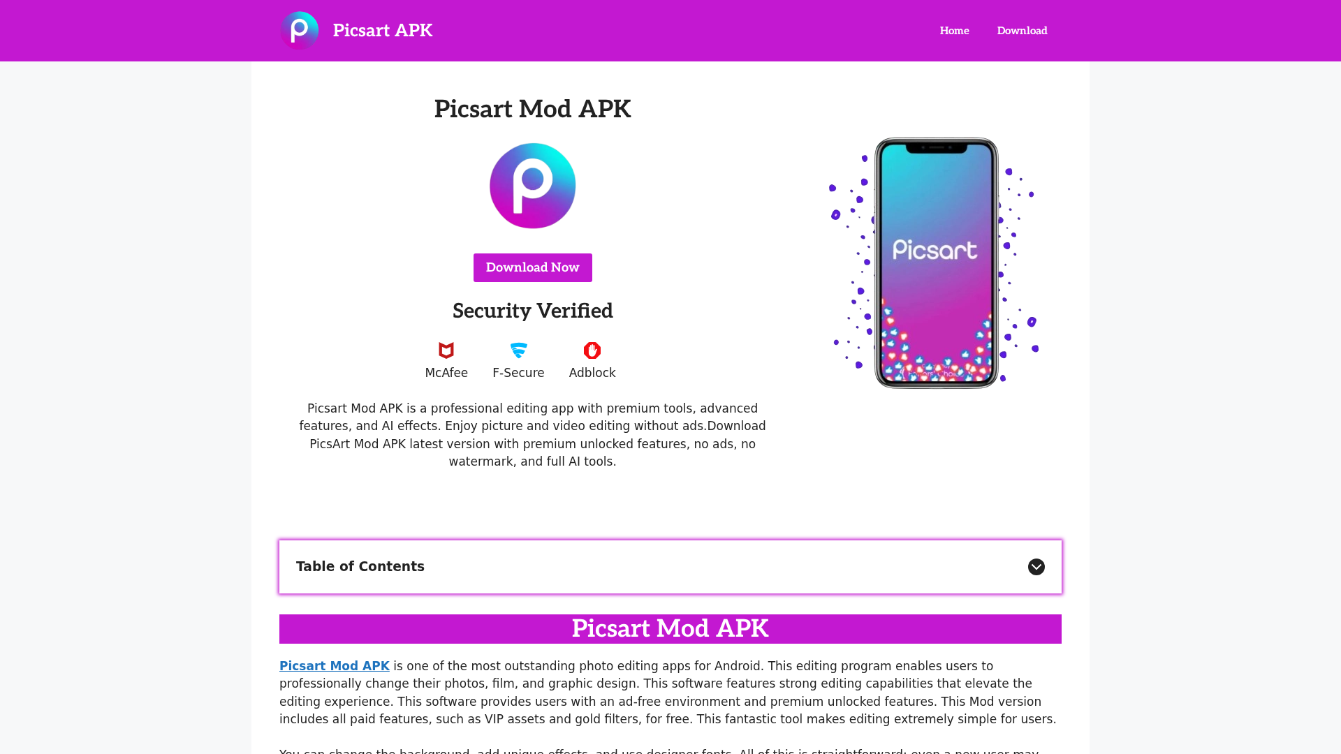 Screenshot of picsart-apk.com.in