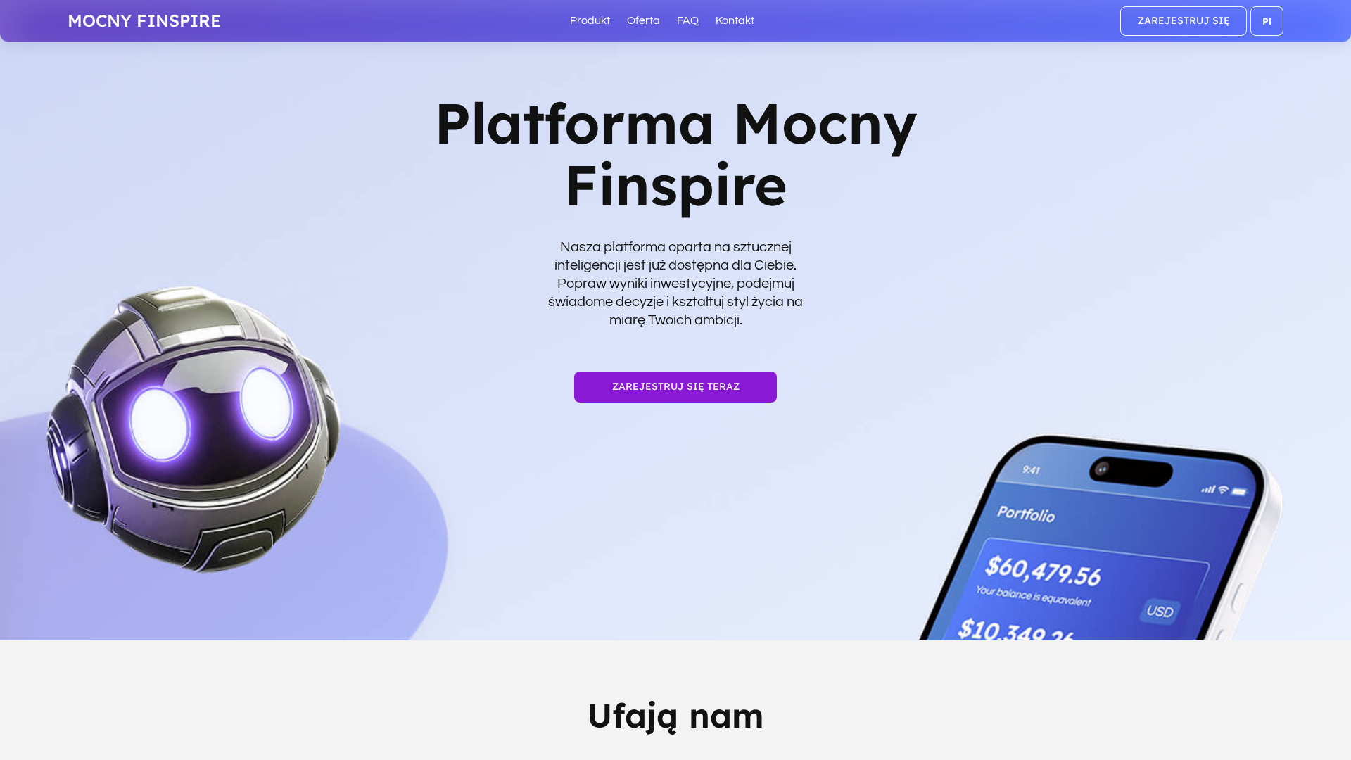 Screenshot of mocny-finspire.com