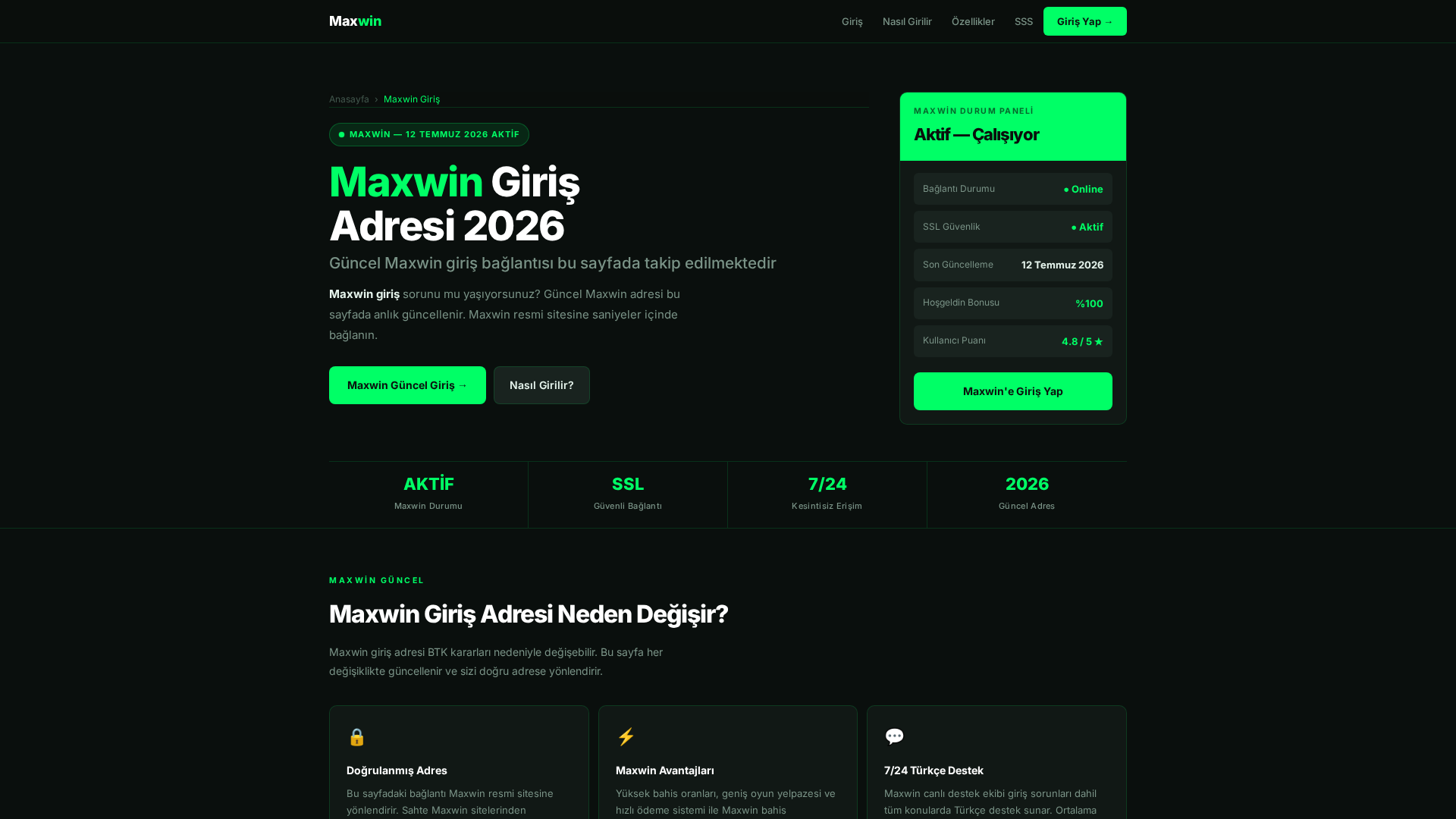 Screenshot of giris.maxwin-sabitine.com