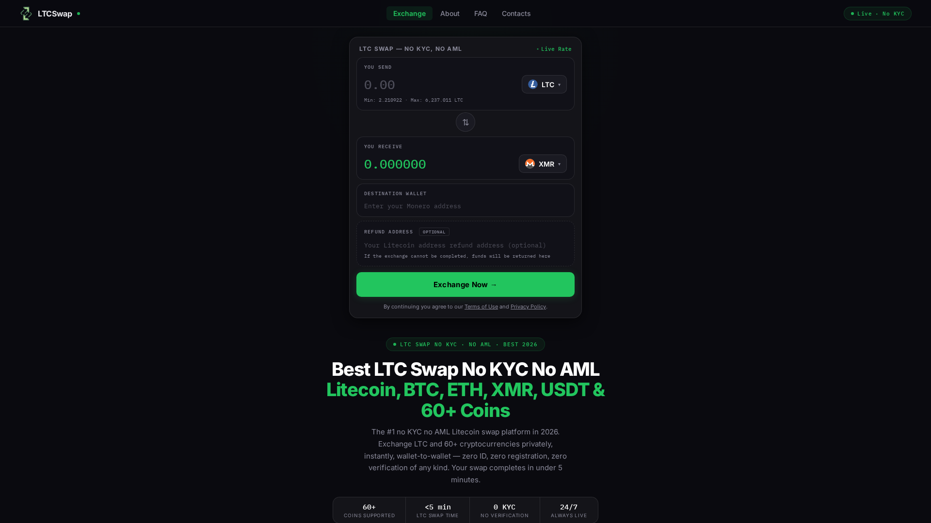 Screenshot of ltcswap.finance