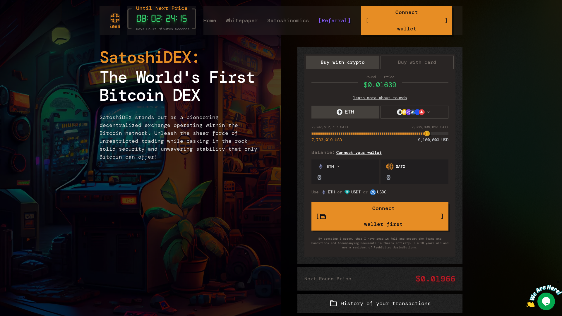 Screenshot of apps-satoshidex-io.pages.dev