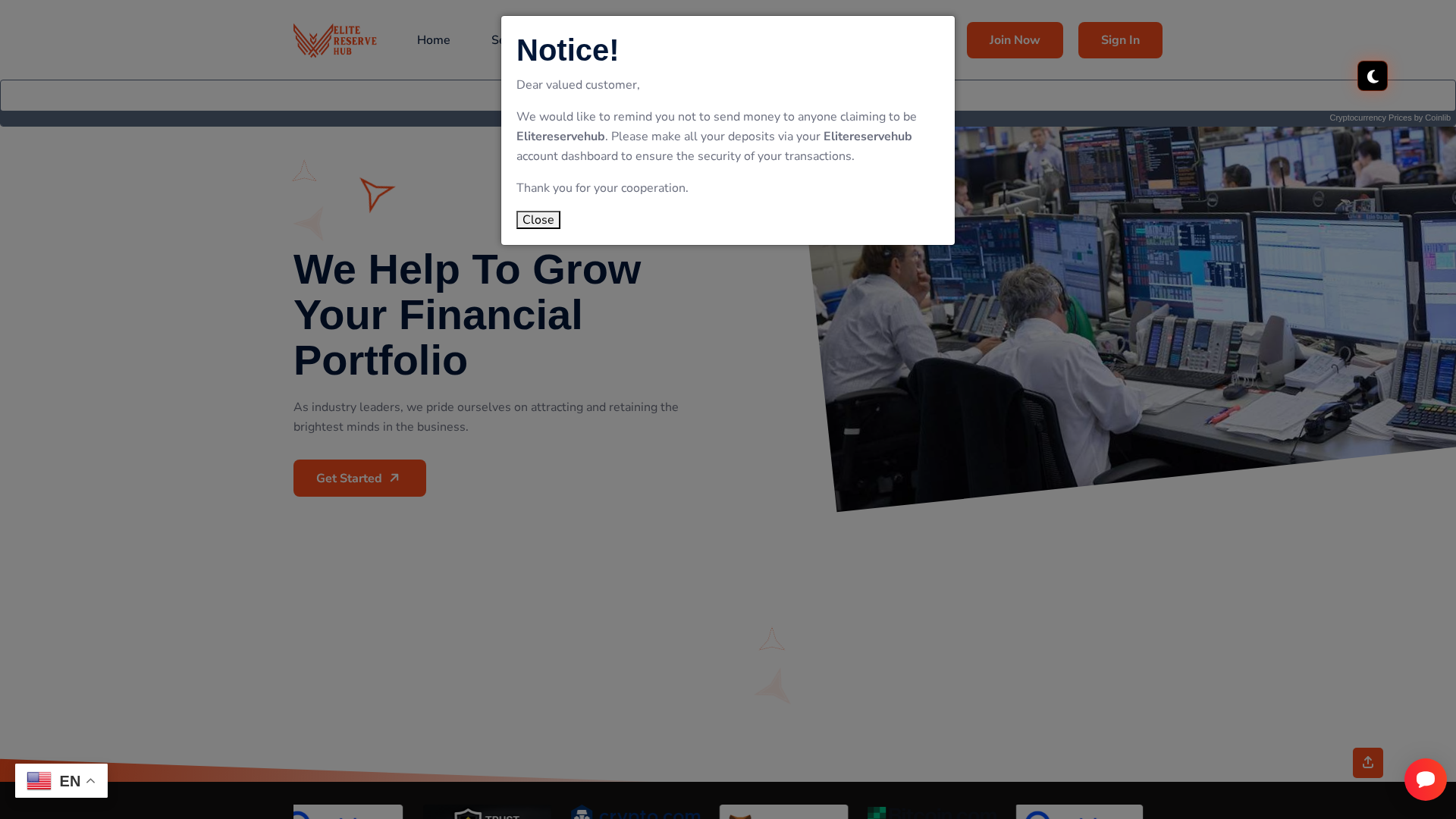 Screenshot of elitereservehub.net