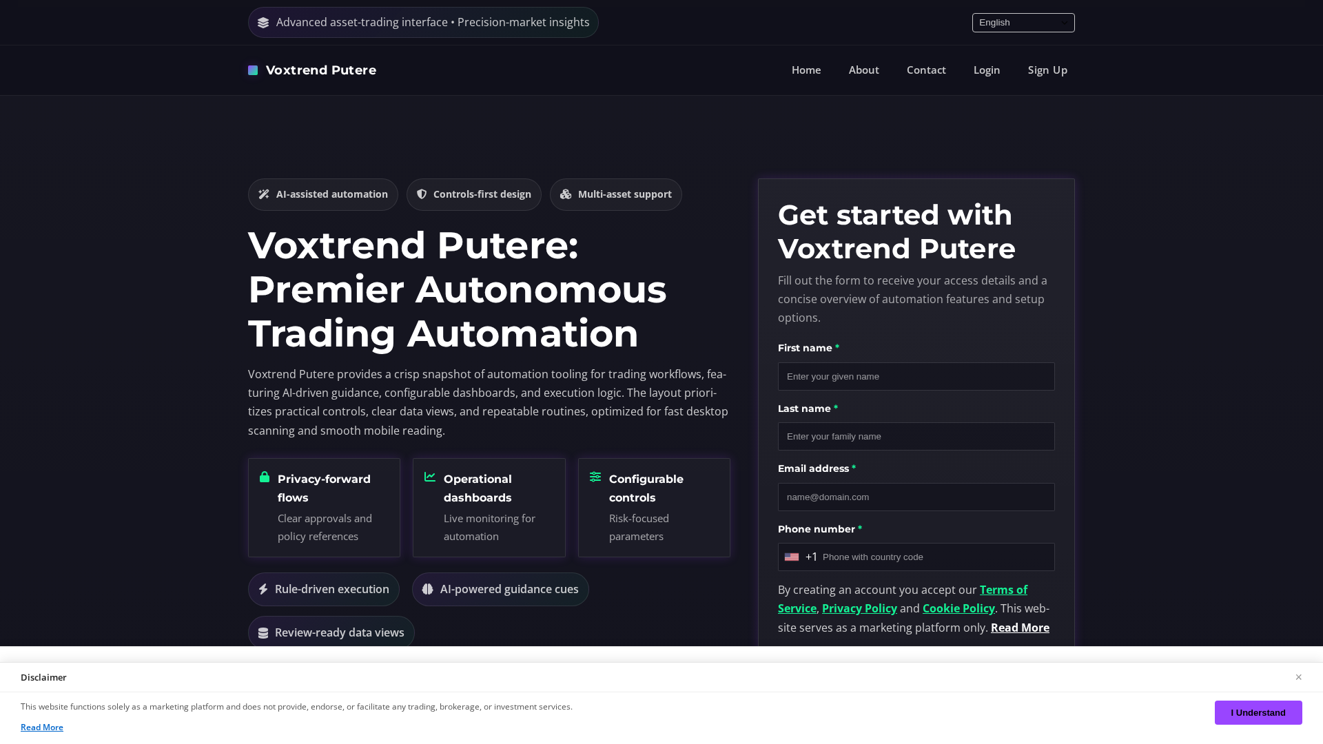Screenshot of voxtrendputere-platform.com