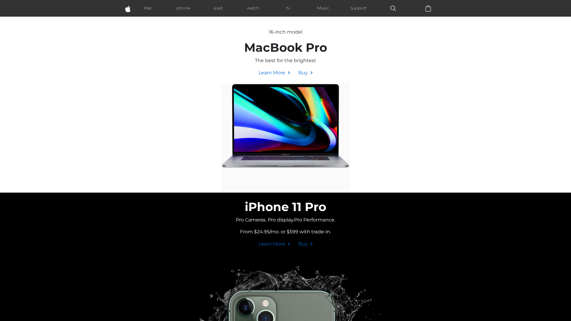 Screenshot of apple-replica-fessehaye.netlify.app