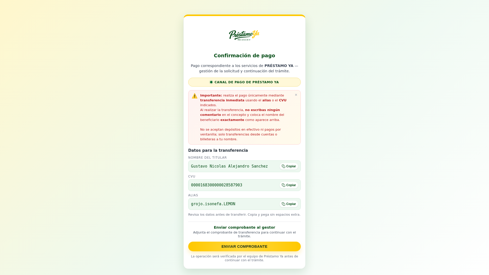 Screenshot of prestamoya.live