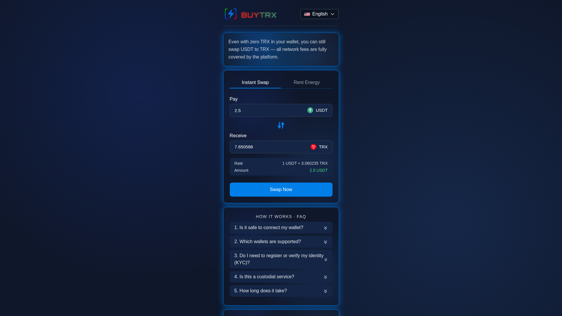 Screenshot of buytrx.pro