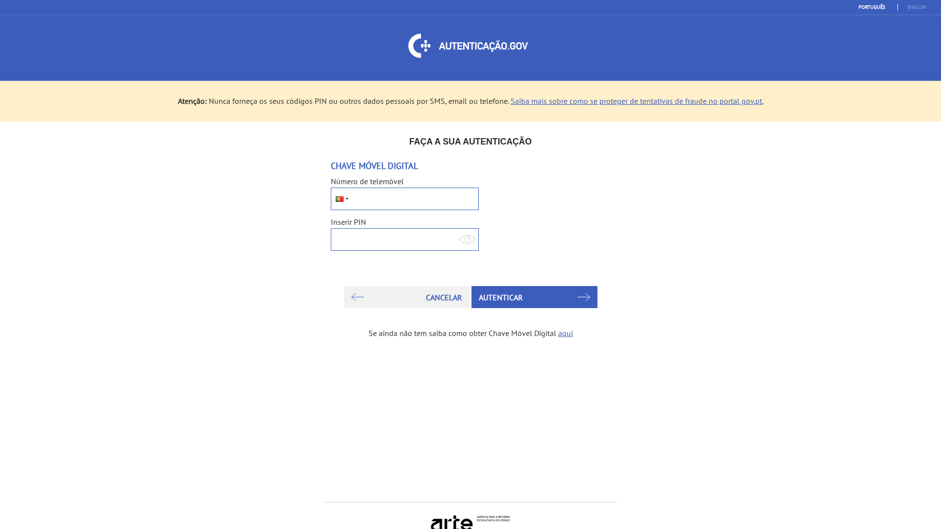 Screenshot of autenticacaocmd-gov.com