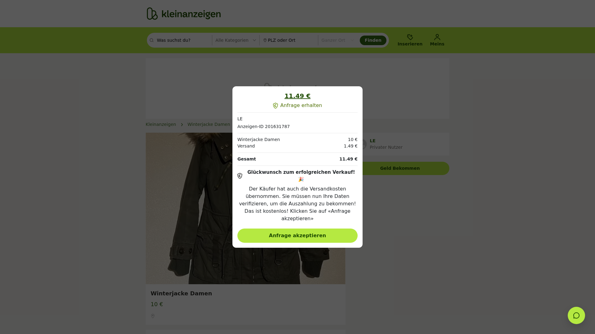 Screenshot of kleinanzeigen-deutsch.srvc-de836589.info