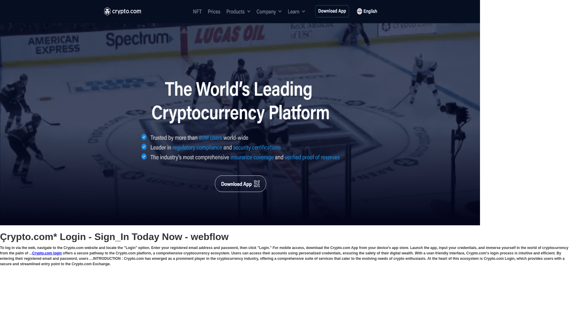 Screenshot of ccryptollohin.webflow.io