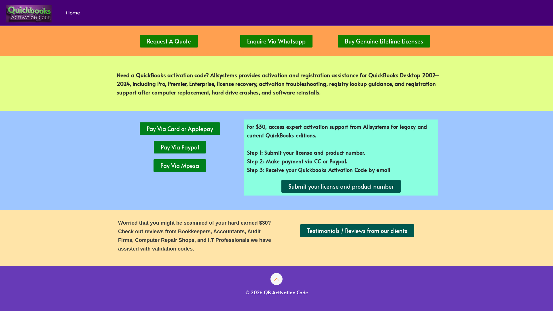 Screenshot of qbactivationcode.com