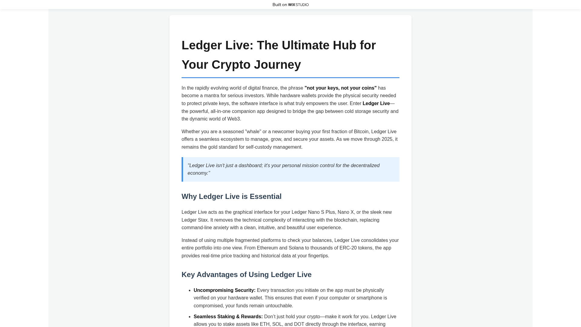 Screenshot of connect-ledgrlivd.wixstudio.com