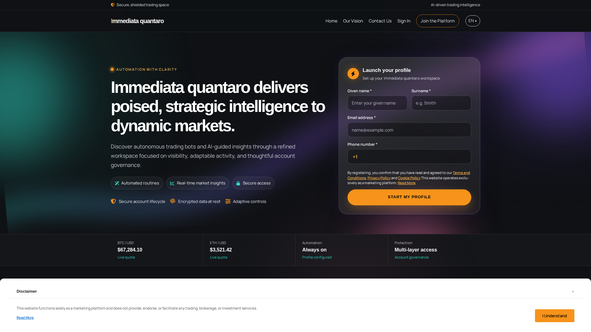 Screenshot of quantaro-app.com