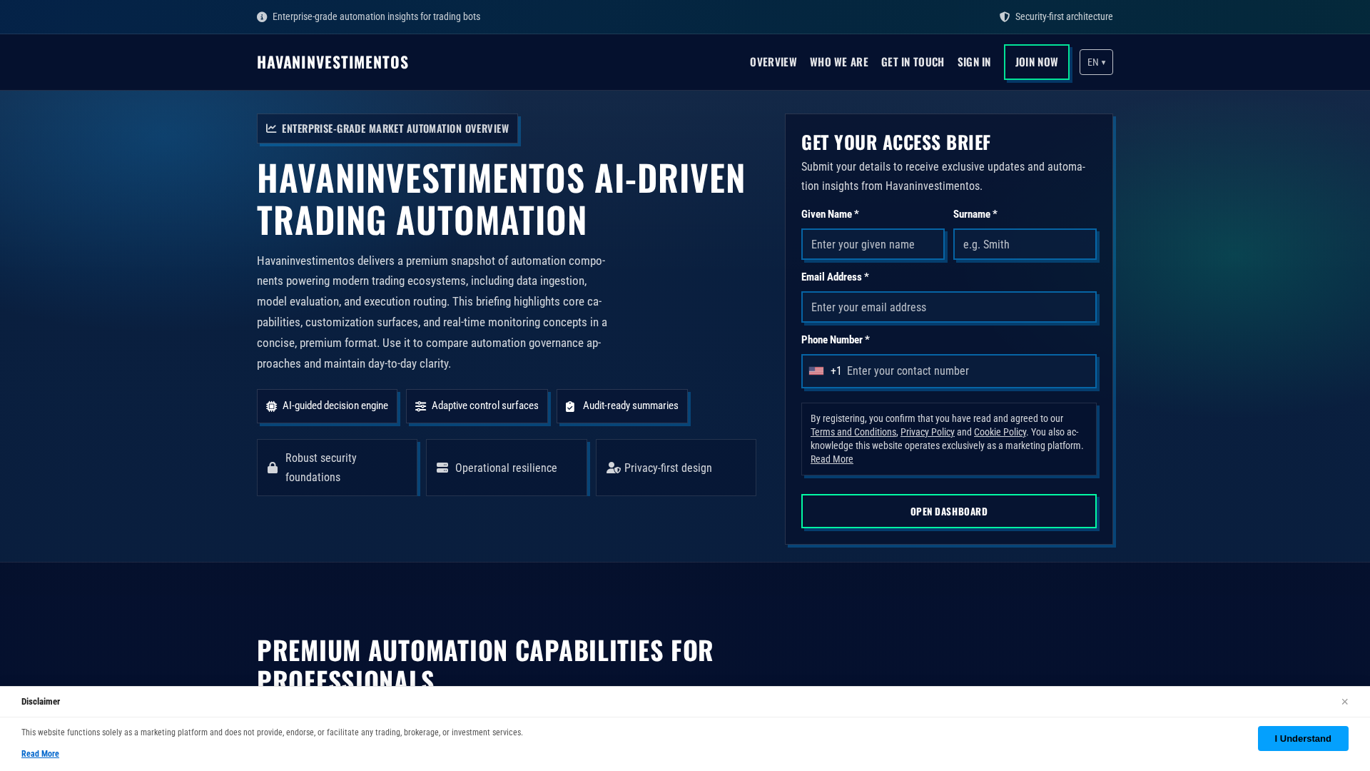 Screenshot of havaninvestimentos.com