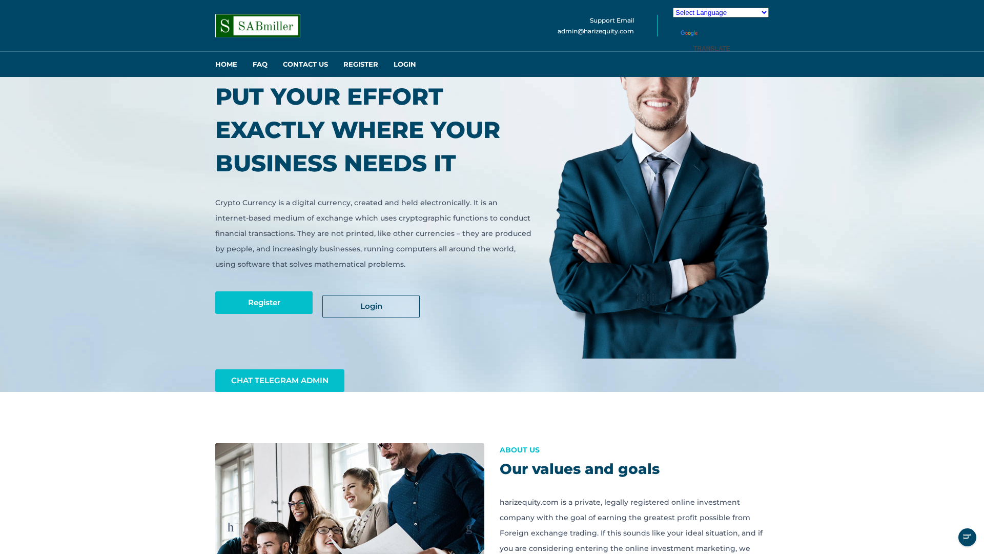 Screenshot of harizequity.com