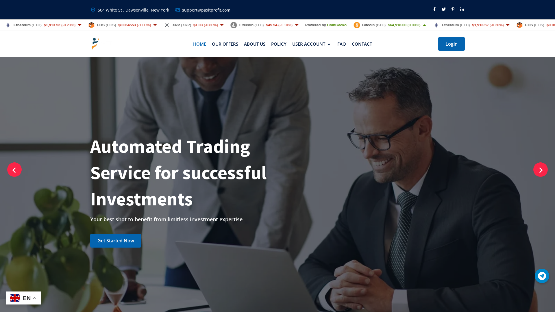 Screenshot of paxitprofit.com