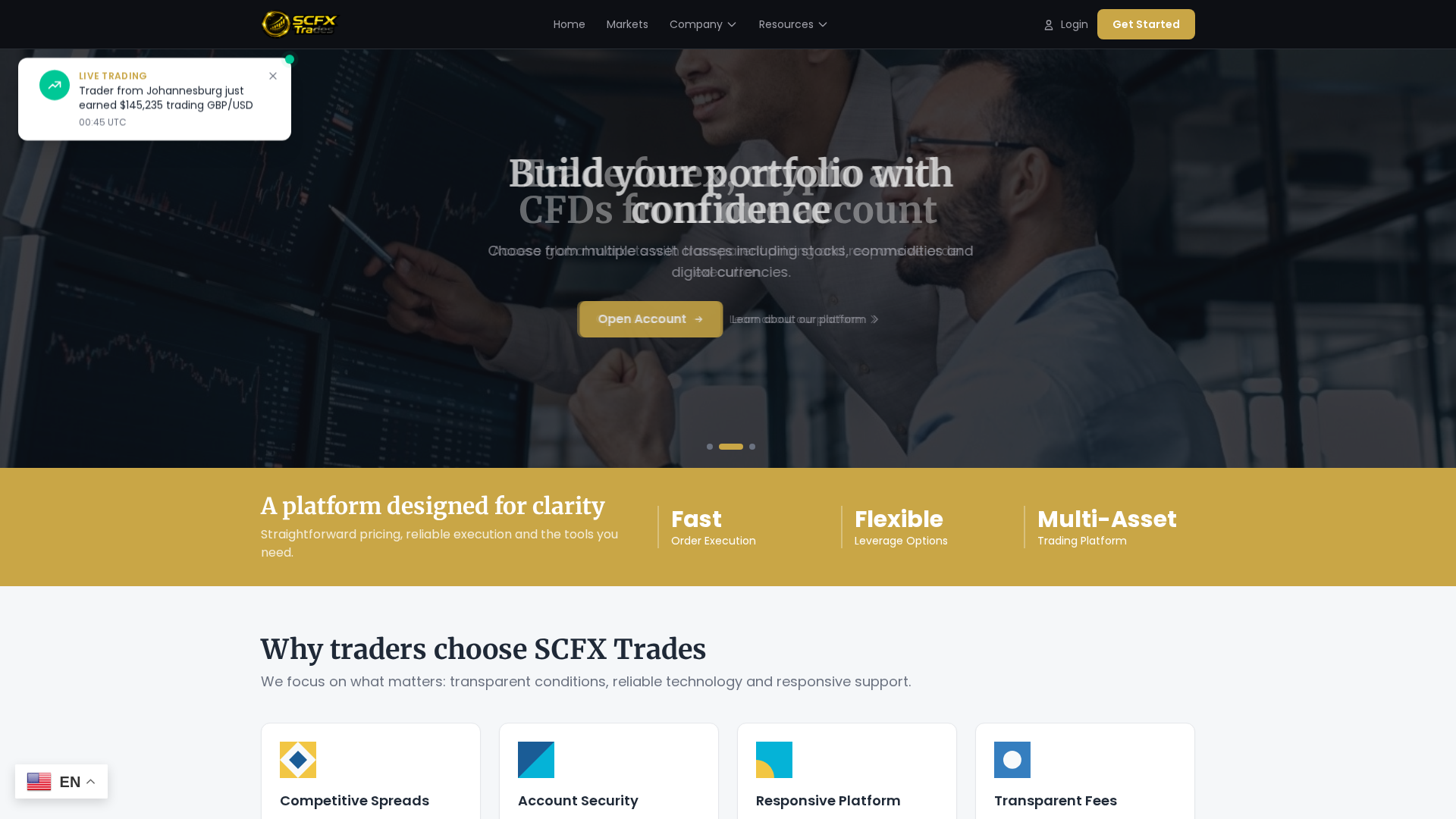 Screenshot of scfxtrades.com