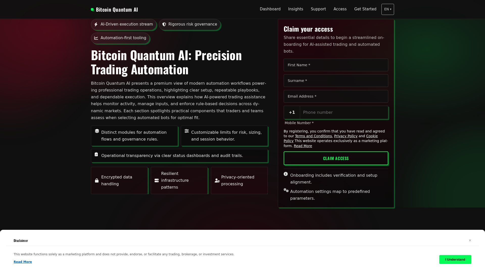 Screenshot of bitcoinquantumai.pro