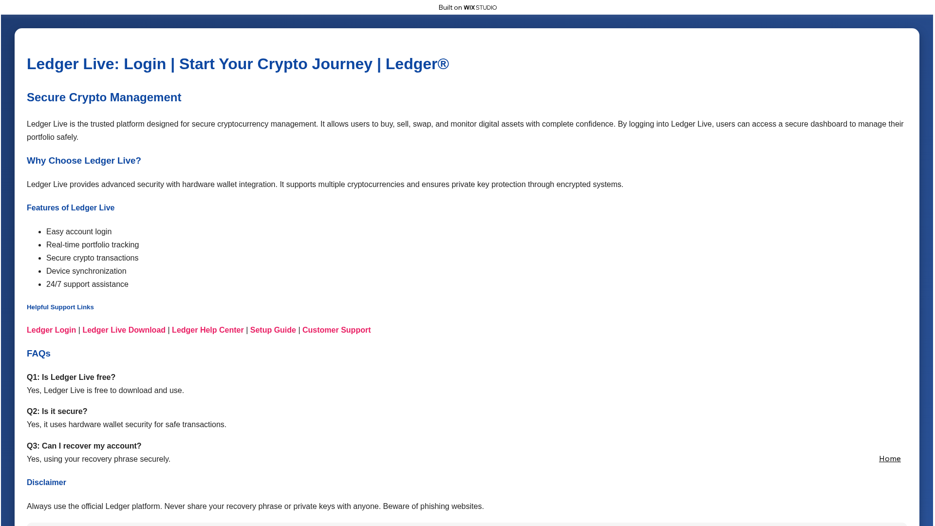 Screenshot of appsldgerlive.wixstudio.com