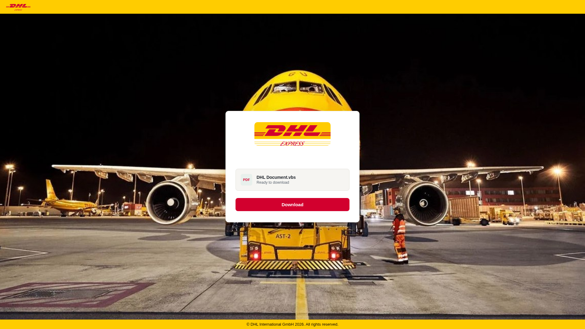 Screenshot of dhlpackage6847.s3.us-east-2.amazonaws.com