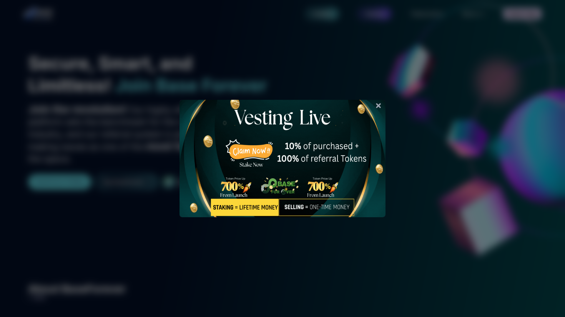 Screenshot of baseforever.io