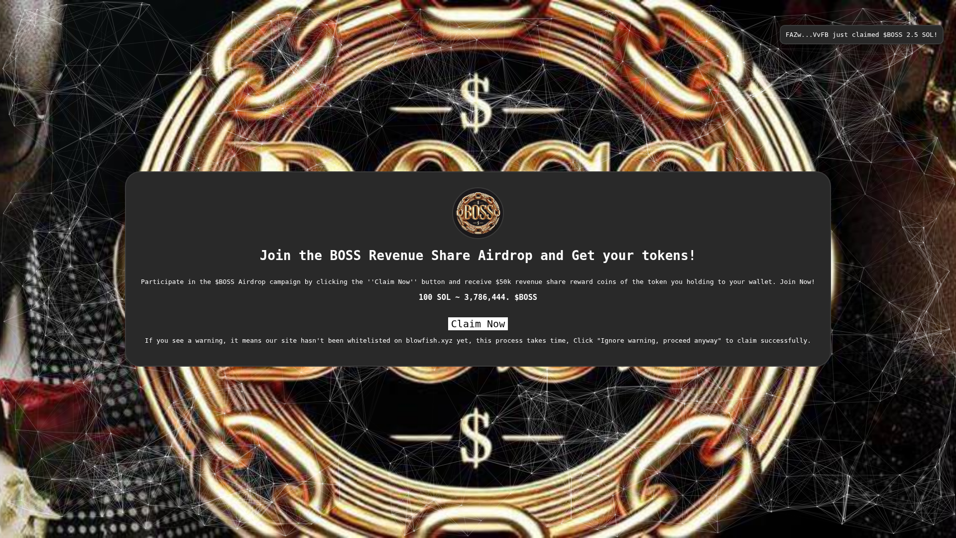 Screenshot of bossairdrop.pages.dev