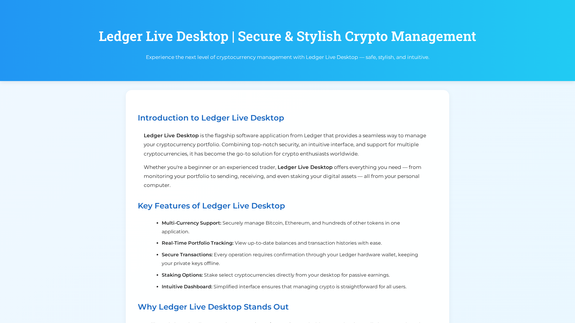 Screenshot of ledger-dekstop-hub.pages.dev