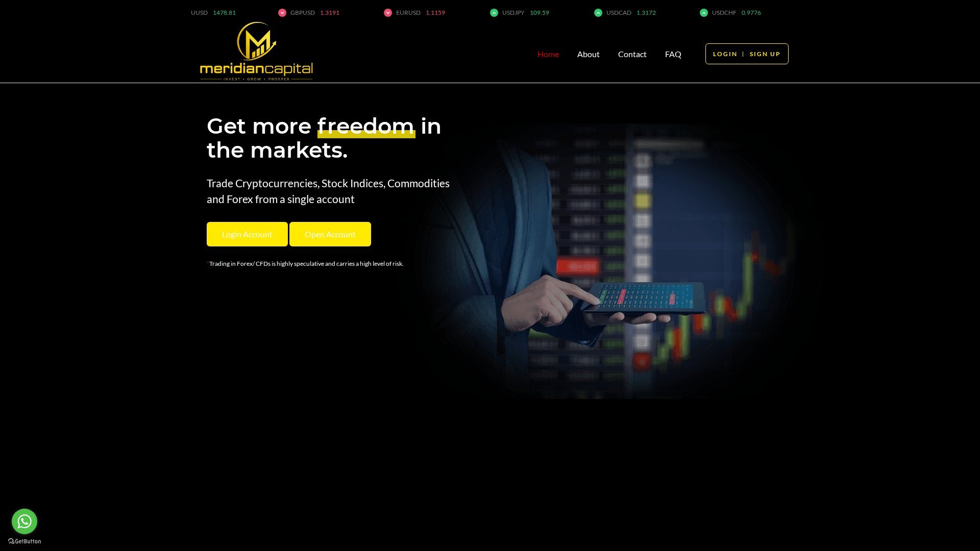 Screenshot of meridiancap.live
