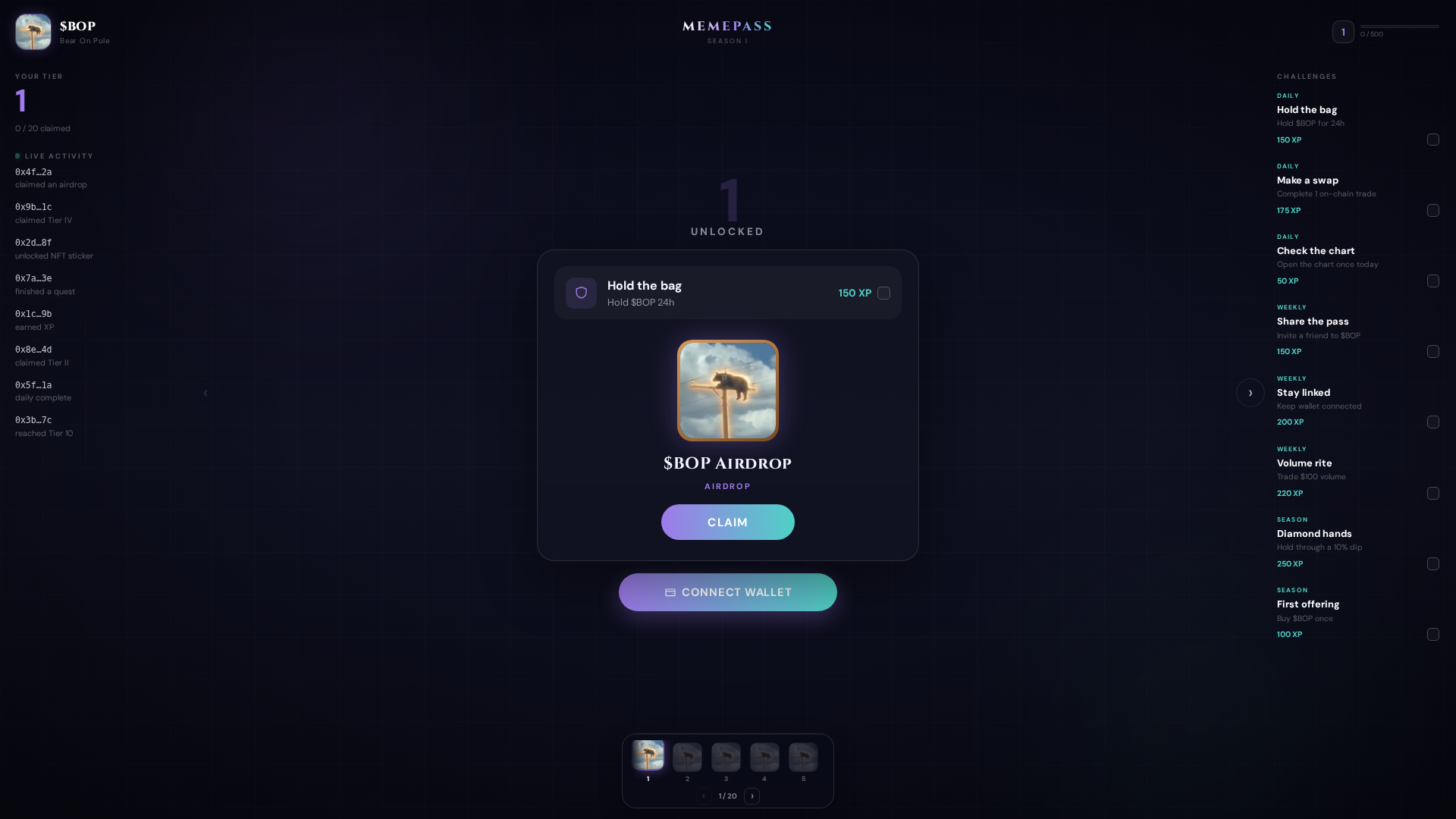 Screenshot of bop.meme-pass.io