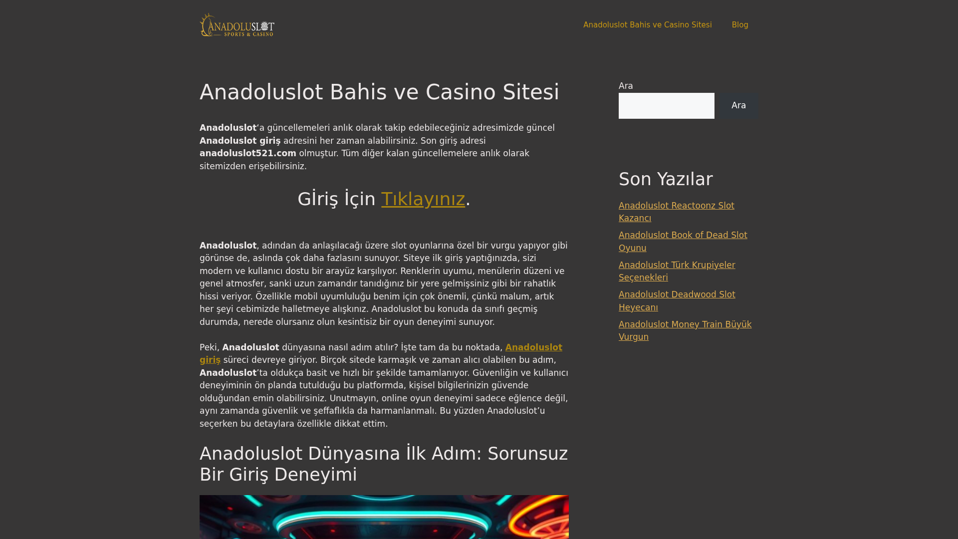 Screenshot of anadoluslot.com