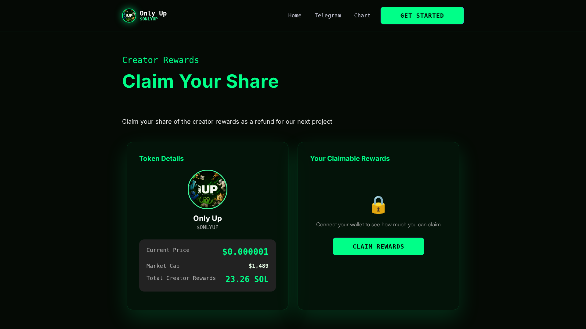 Screenshot of onlyupcoin.fun
