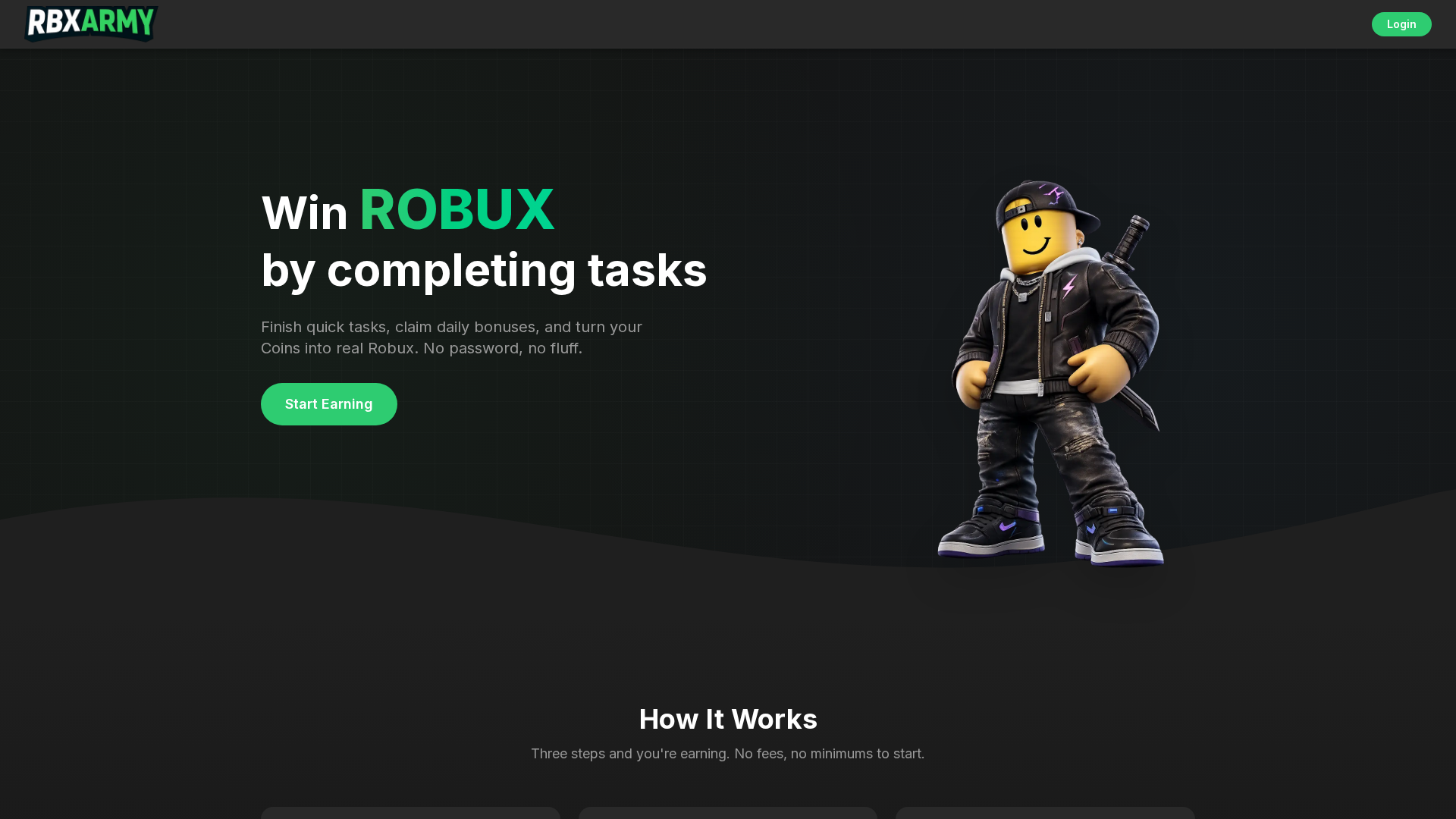 Screenshot of rbxarmy.com