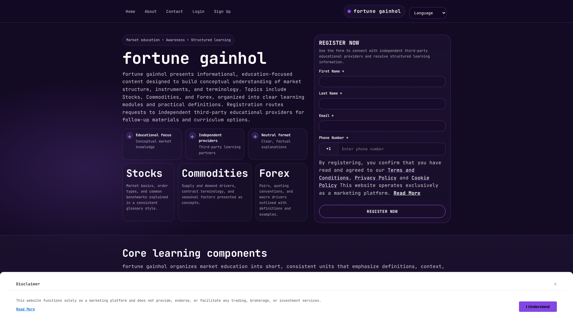 Screenshot of fortunegainhol.shop