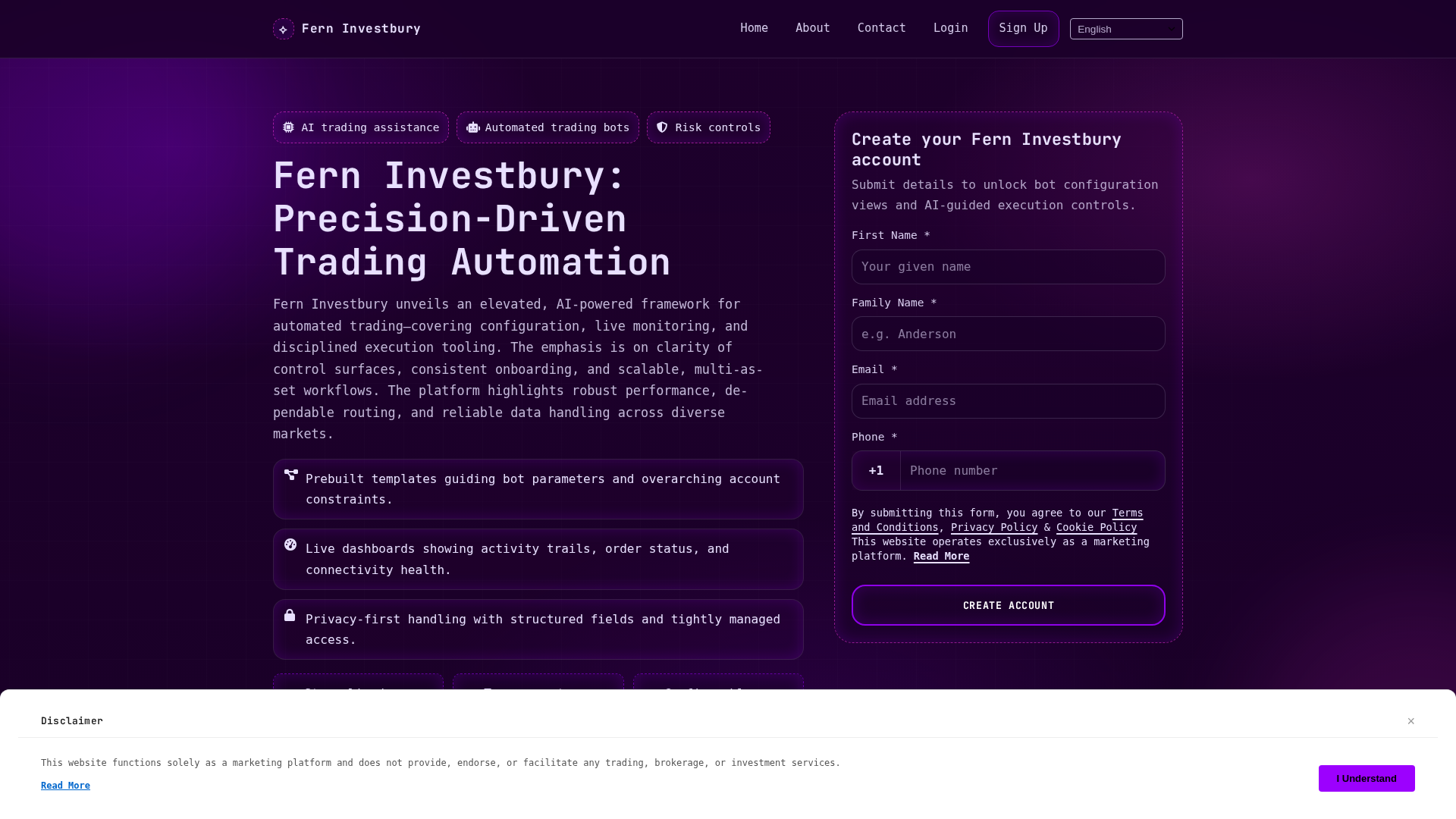 Screenshot of fern-investbury-platform.com