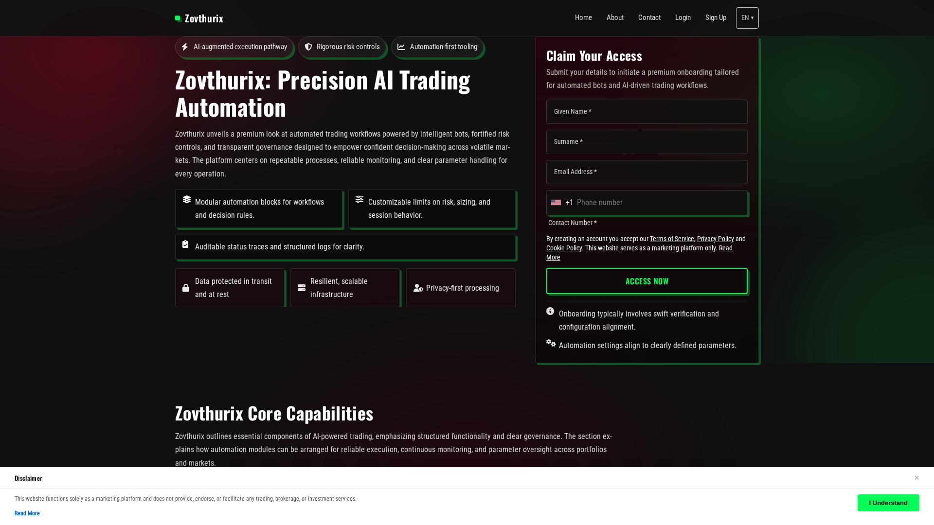 Screenshot of zovthurix-app.pro