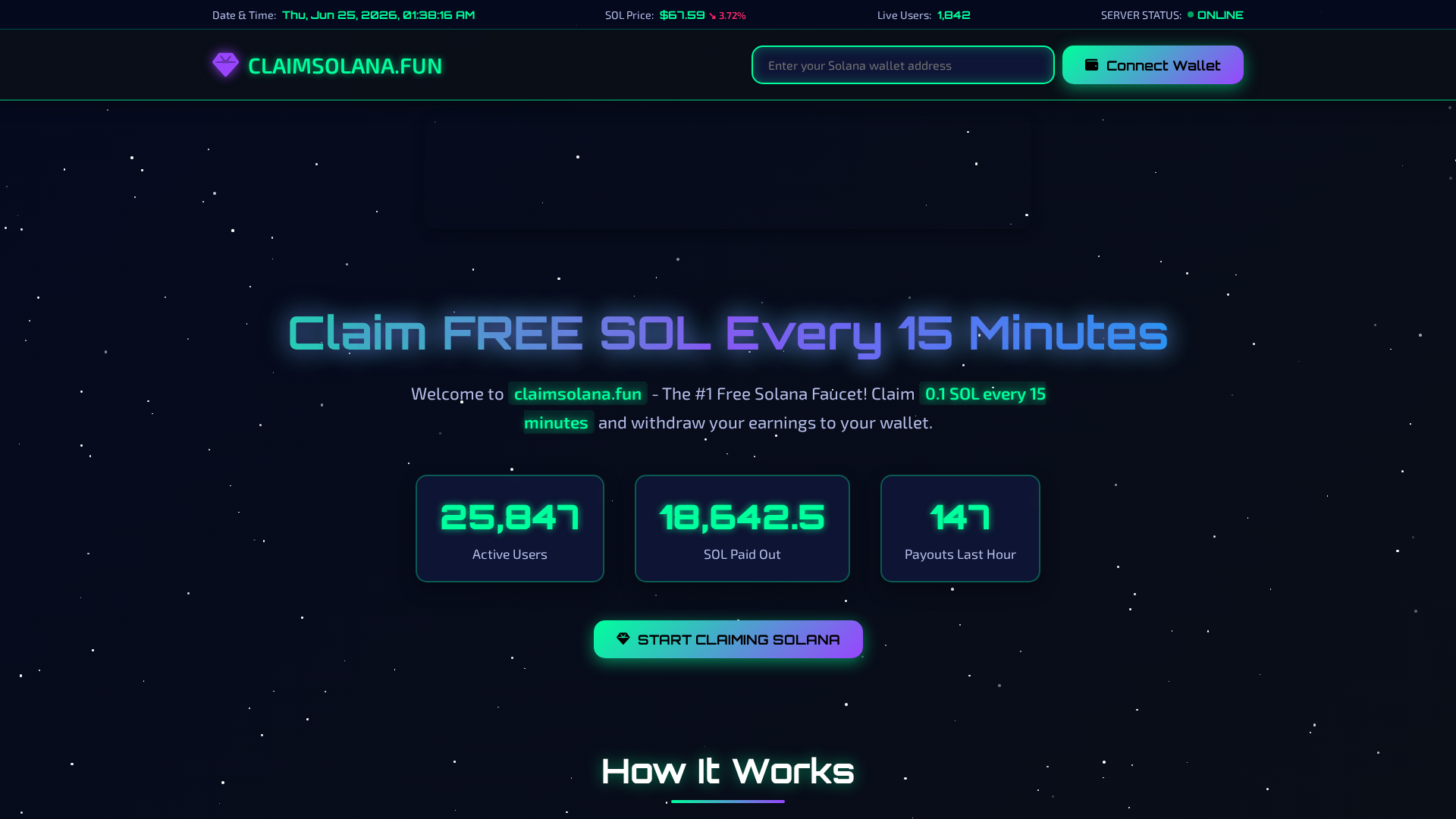 Screenshot of claimsolana.fun.claimsolana.co.in