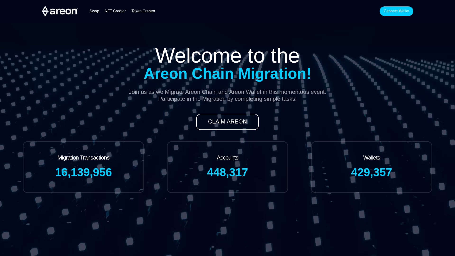 Screenshot of areon-network.pages.dev