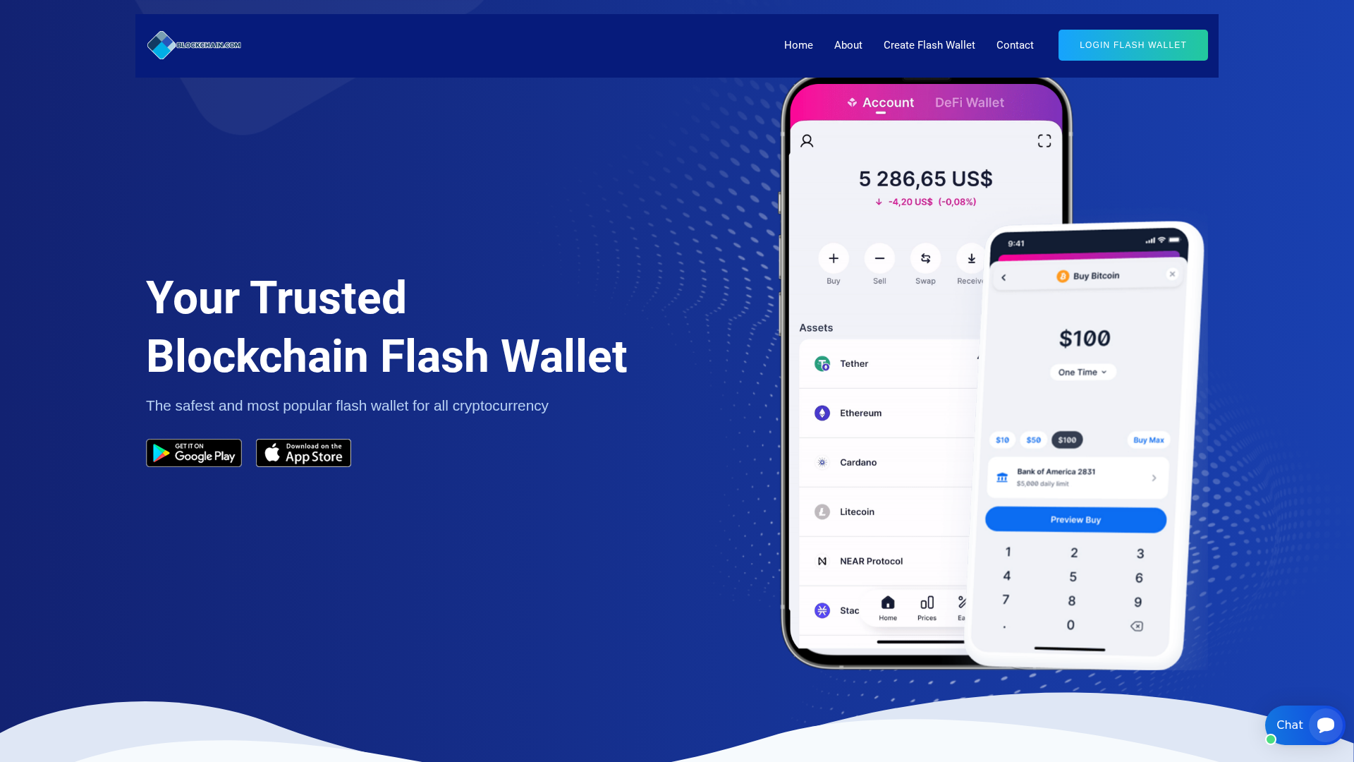 Screenshot of blockchainflasher.com