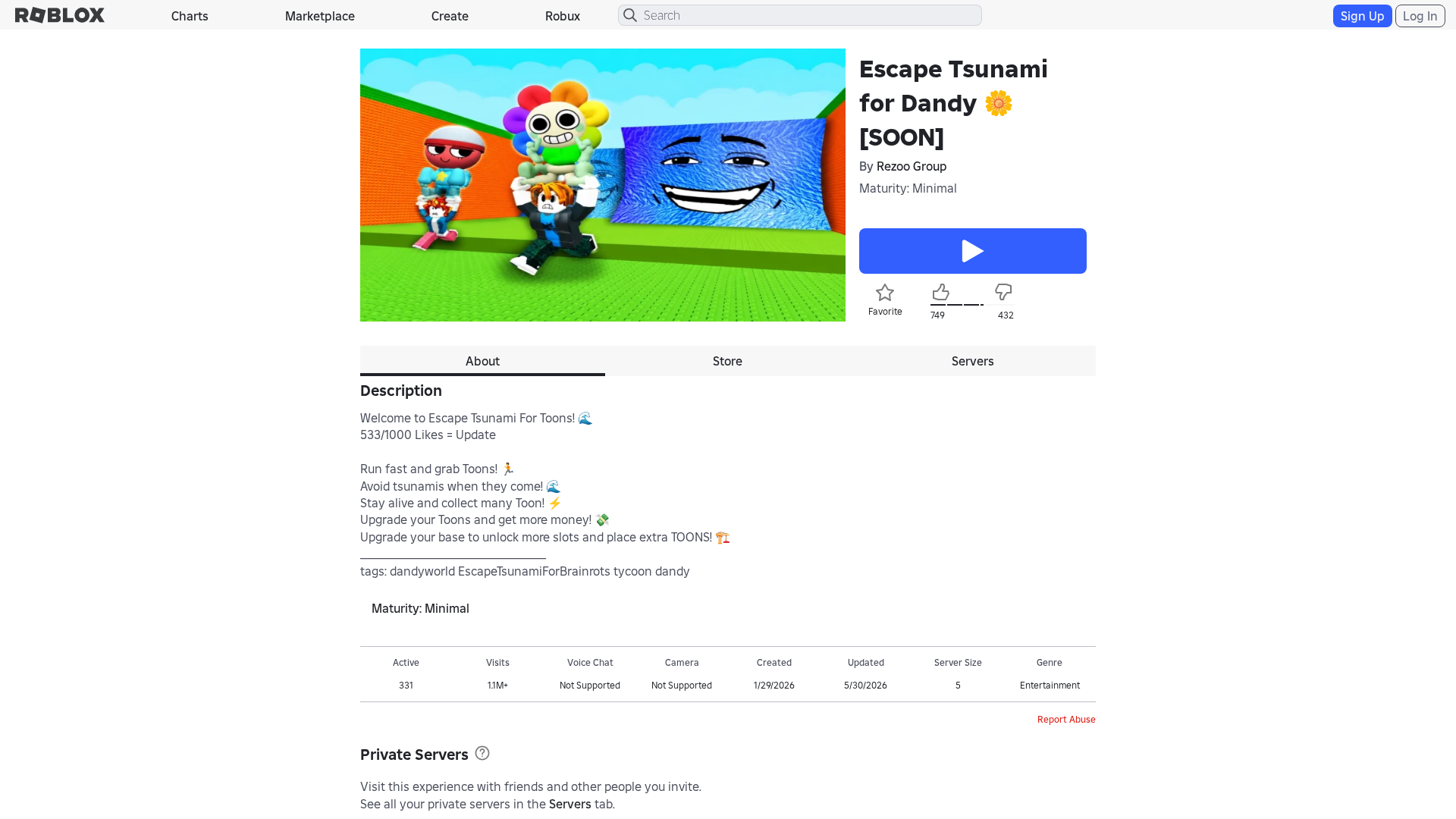 Screenshot of www.roblox.com.bi