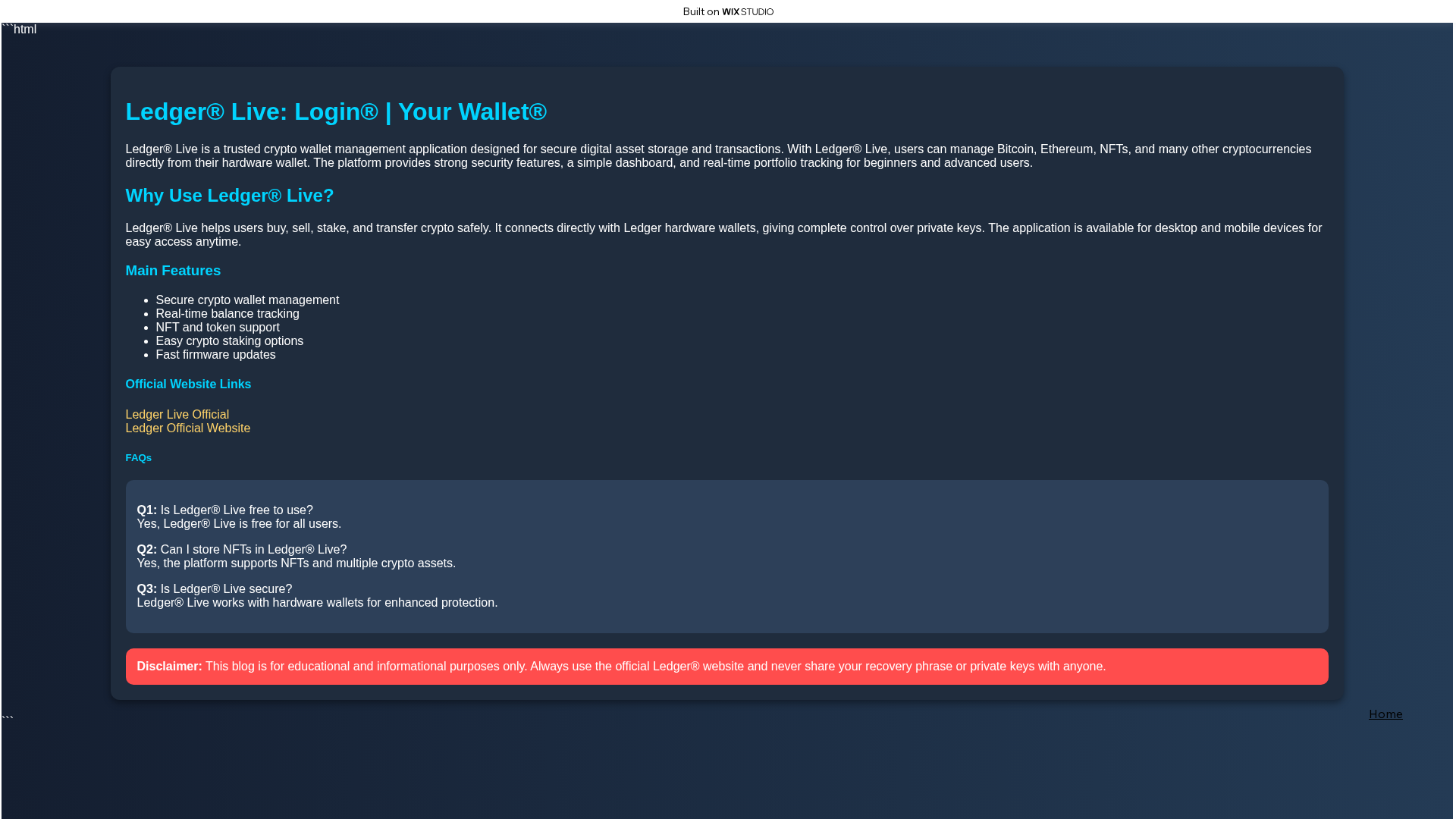 Screenshot of startds-live.wixstudio.com