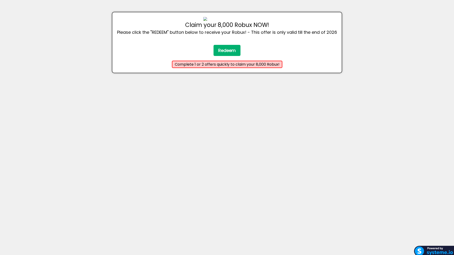 Screenshot of robuxhub.systeme.io